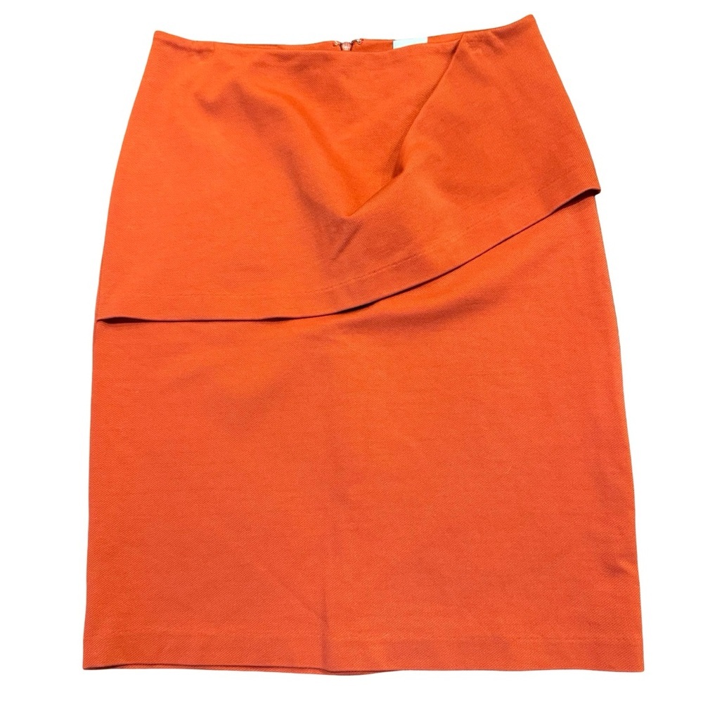 CAbi Orange Overlay Ponte Knit Pencil Skirt - Picture 2 of 9